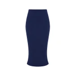 Rasario Crepe Satin Midi Skirt in Blue