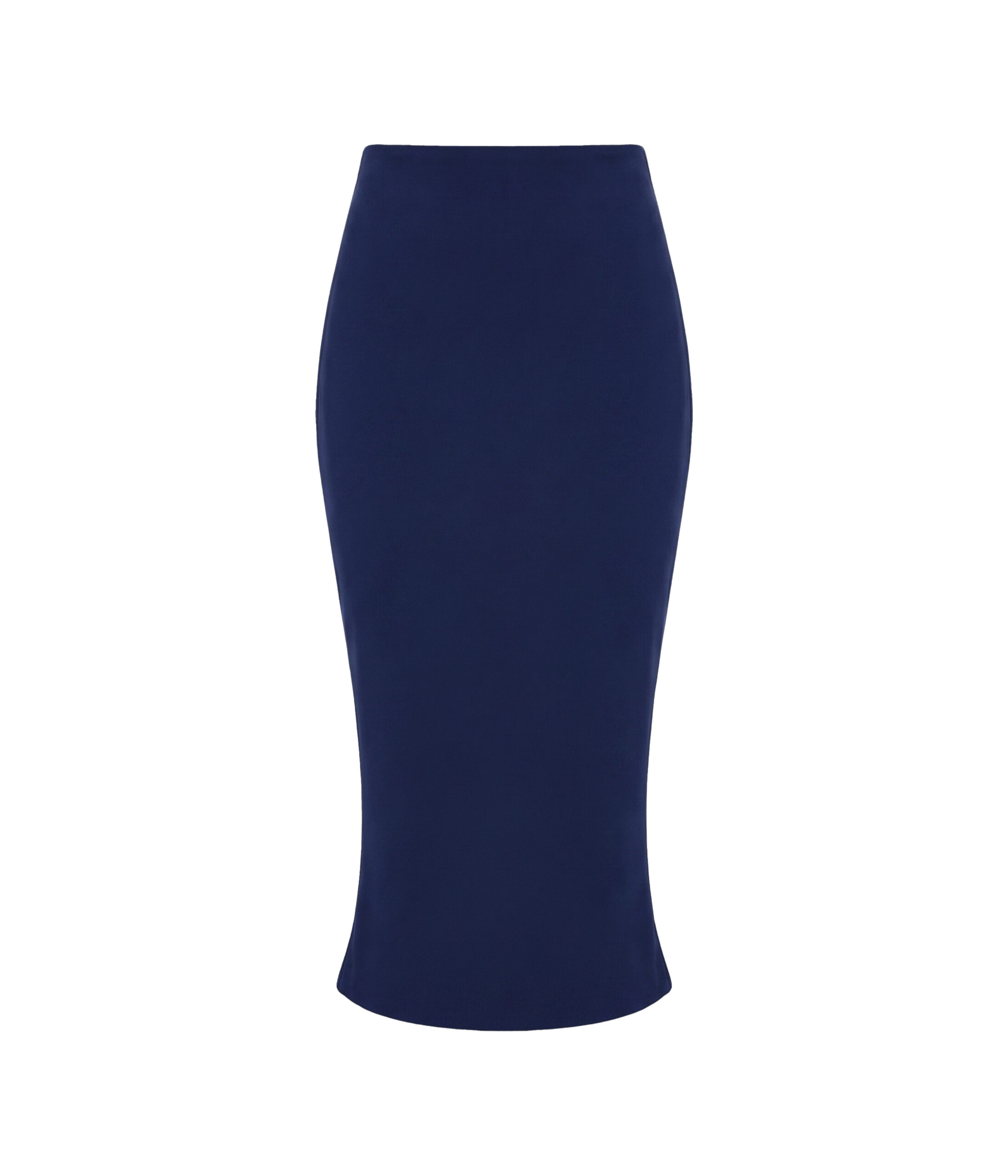Crepe Satin Midi Skirt in Blue
