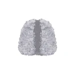 Rasario Voluminous Cape with Floral Trim in Grey
