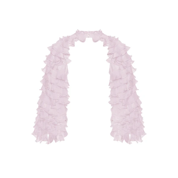 Rasario Chiffon Bolero with Flounces in Light Pink, view 2