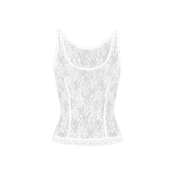Lace Tank Top in White