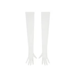 Rasario Long Velvet Gloves in White