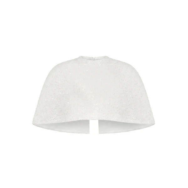 Sequin-Embroidered Cape in White