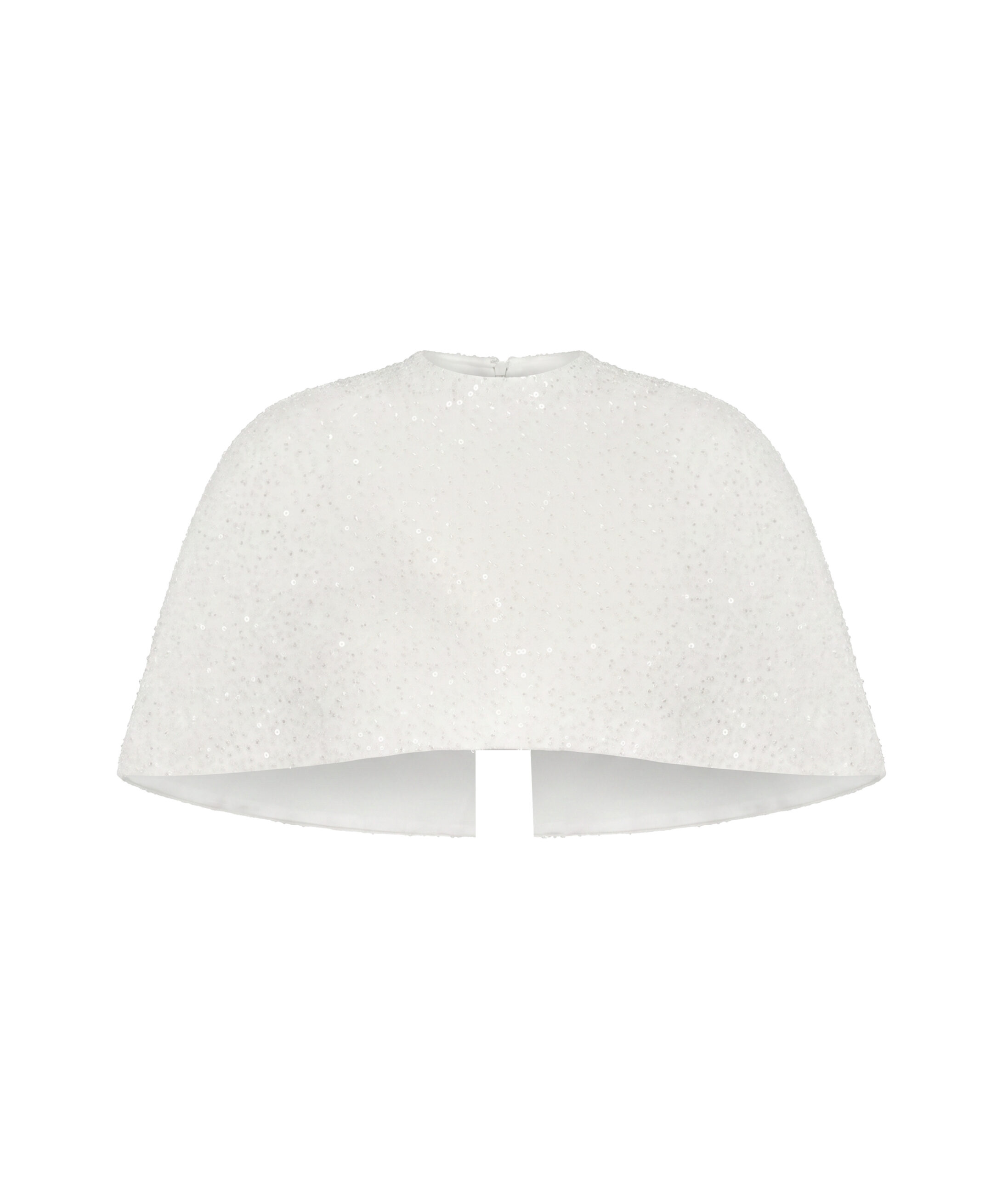 Sequin-Embroidered Cape in White