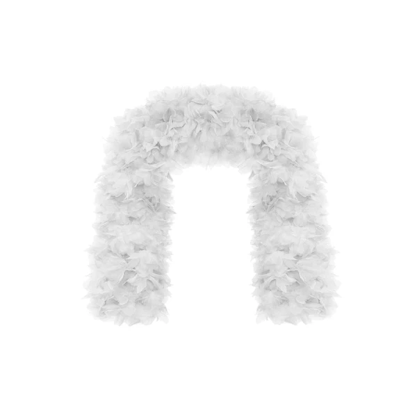 Rasario Voluminous Bolero with a Floral Trim in White, view 2