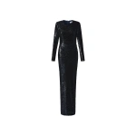 Rebecca Vallance Cambridge Long Sleeve Gown in Sapphire | Evening Gowns | Coveti