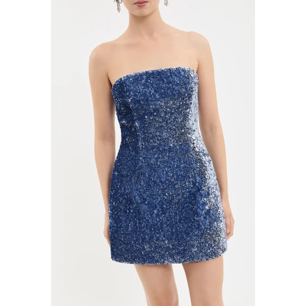 Rebecca Vallance Cambridge Mini Dress in Blue Topaz | Mini Dresses | Coveti