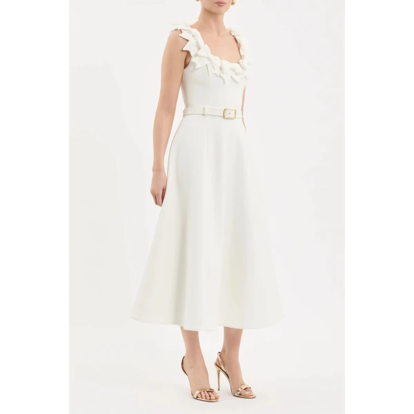 Rebecca Vallance Ivory midi dress