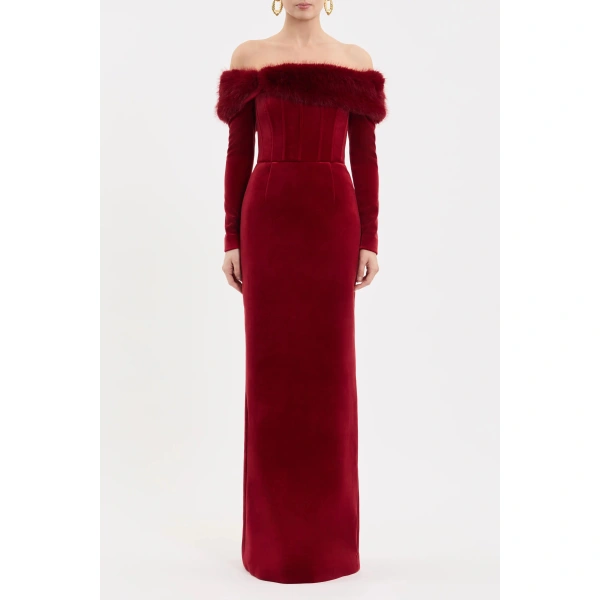 Rebecca Vallance Crimson Rose Gown | Evening Gowns | Coveti