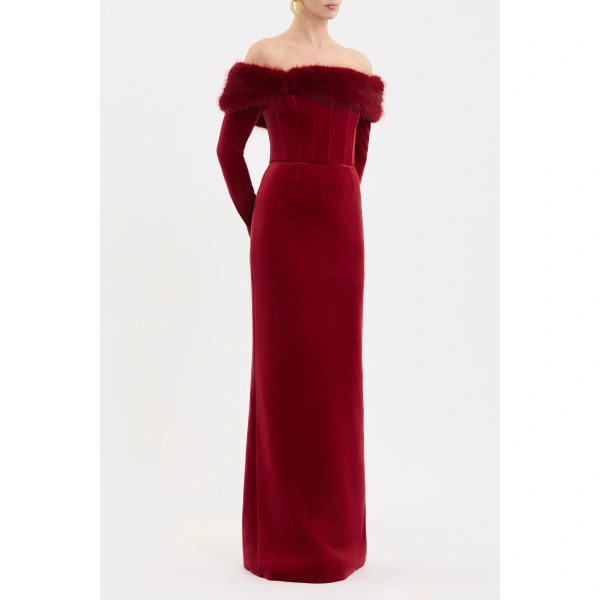 Rebecca Vallance Crimson Rose Gown | Evening Gowns | Coveti