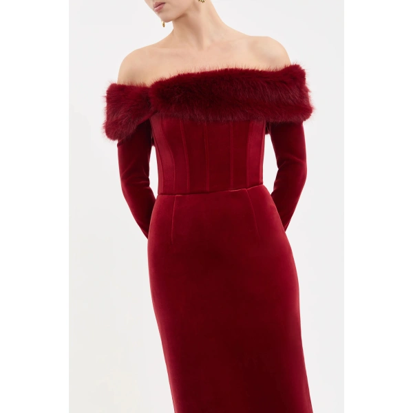 Rebecca Vallance Crimson Rose Gown | Evening Gowns | Coveti