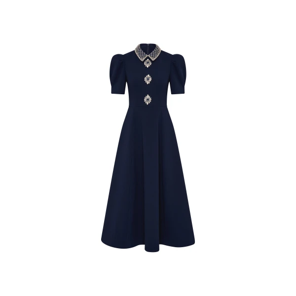 Rebecca Vallance Crown Jewel Short Sleeve Midi Dress | Midi Dresses | Coveti