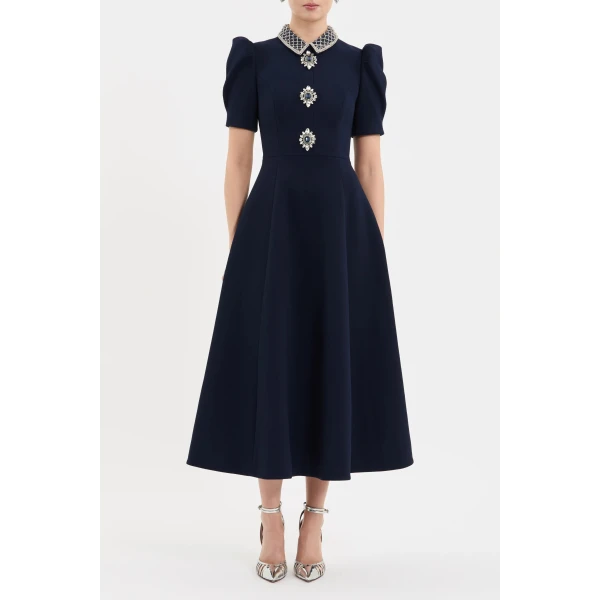 Rebecca Vallance Crown Jewel Short Sleeve Midi Dress | Midi Dresses | Coveti
