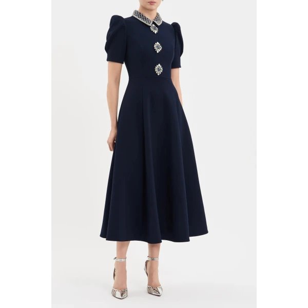 Rebecca Vallance Crown Jewel Short Sleeve Midi Dress | Midi Dresses | Coveti