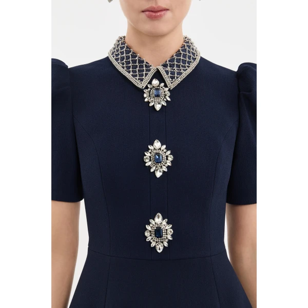 Rebecca Vallance Crown Jewel Short Sleeve Midi Dress | Midi Dresses | Coveti
