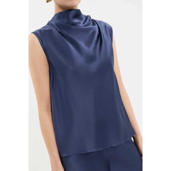Rebecca Vallance Montague Top in Chambray | Tops | Coveti
