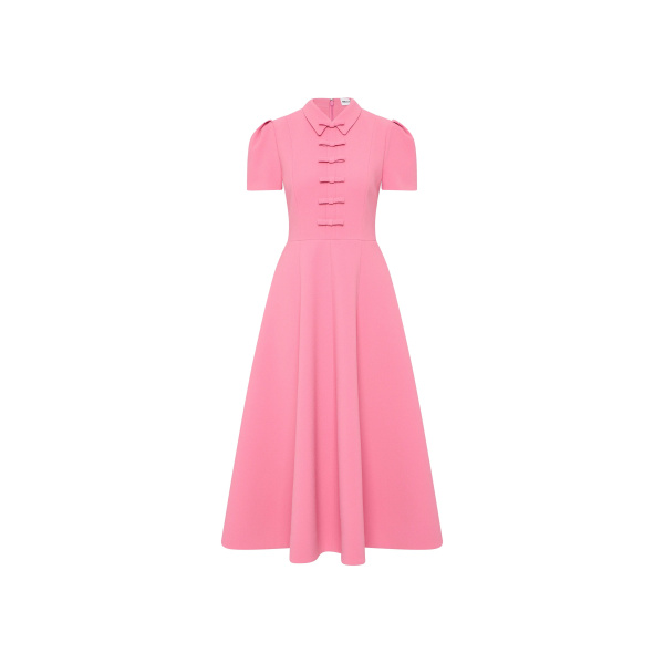 Rebecca Vallance Preston Short Sleeve Midi Dress in Pink | Midi Dresses | Coveti
