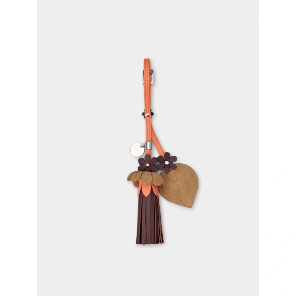 Roger Vivier Bag Charm in Brown and Orange Leather, view 3 | Bag charms