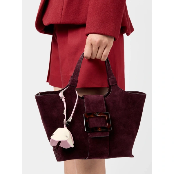 Roger Vivier Bag Charm in Pink Leather, view 2 | Bag charms