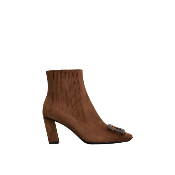 Belle Vivier Chelsea Boots in Brown Suede