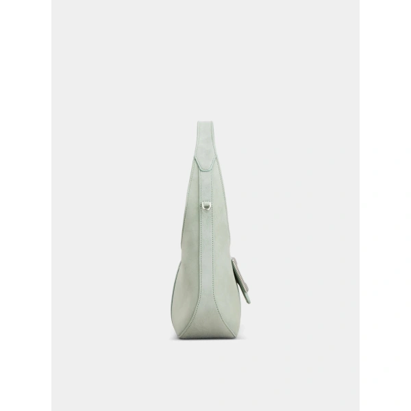 Roger Vivier Belle Vivier Hobo Bag in Green Suede, view 2 | Hobo Bags