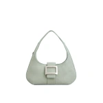 Roger Vivier Belle Vivier Hobo Bag in Green Suede | Hobo Bags