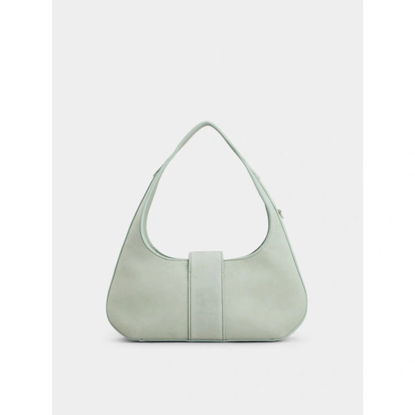 Roger Vivier Belle Vivier Hobo Bag in Green Suede, view 5 | Hobo Bags