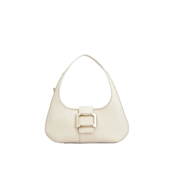 Belle Vivier Hobo Bag in Off White Leather