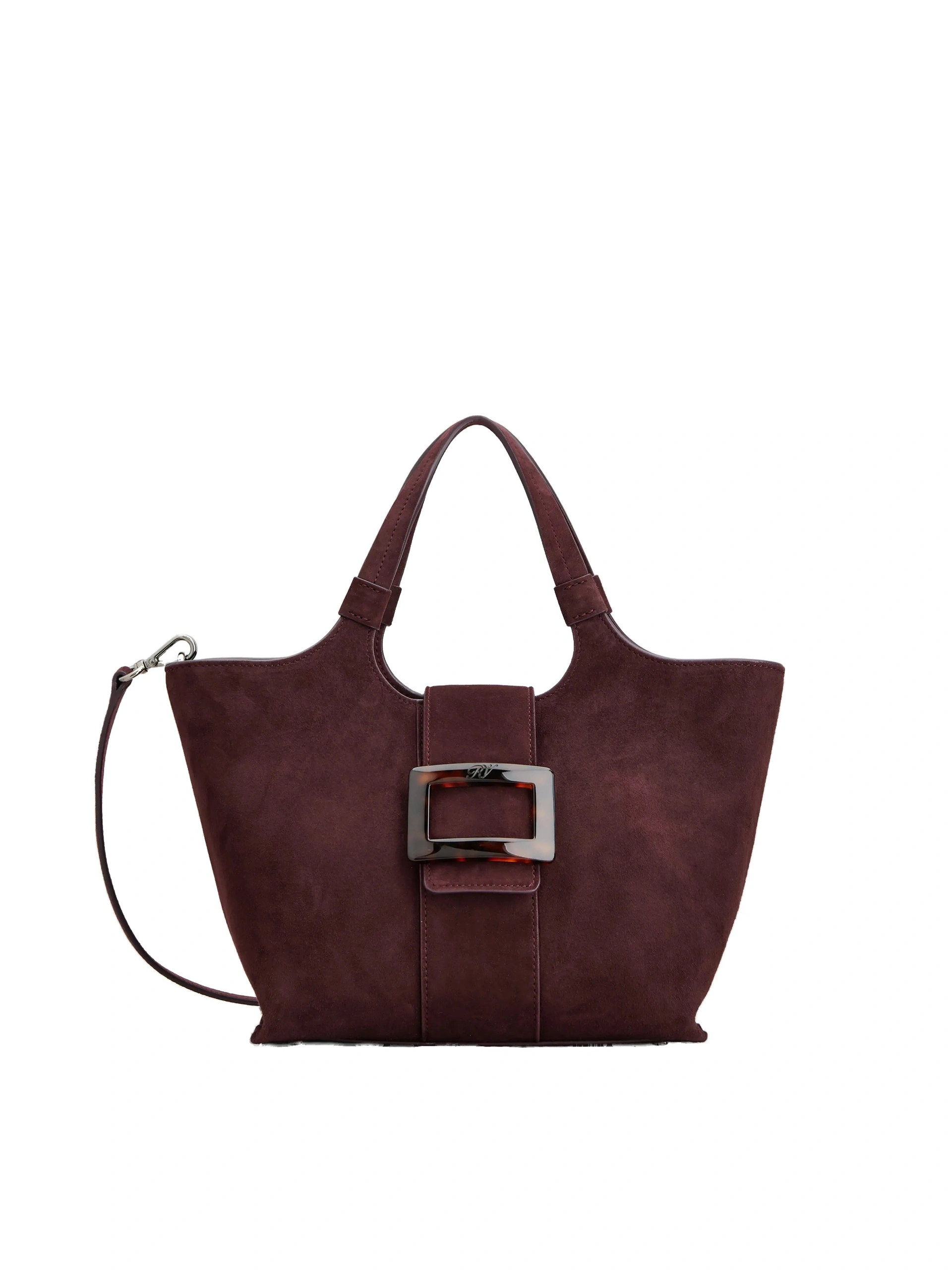 Roger Vivier Belle Vivier Mini Shopping Bag in Burgundy Suede Roger Vivier Belle Vivier Mini Shopping Bag in Burgundy Suede | Mini Bags