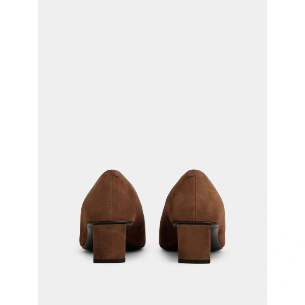 Roger Vivier Belle Vivier Pumps in Brown Suede, view 6 | Kitten Heels