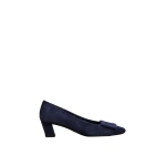 Roger Vivier Belle Vivier Pumps in Navy Blue Suede | Kitten Heels