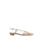 Roger Vivier Belle Vivier Slingback Ballerinas in Beige, Pink and Off White Suede | Ballet Flats