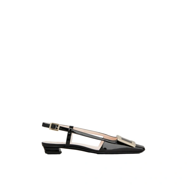 Belle Vivier Slingback Ballerinas in Black Patent Leather