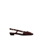 Roger Vivier Belle Vivier Slingback Ballerinas in Burgundy Suede | Ballet Flats