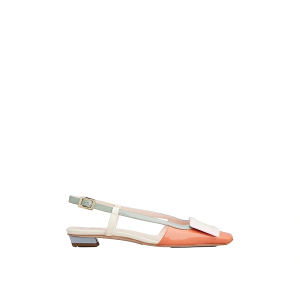 Belle Vivier Slingback Ballerinas in Orange, Pink and Green Patent Leather