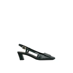 Roger Vivier Belle Vivier Slingback Pumps in Green Suede | Kitten Heels