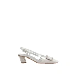 Roger Vivier Belle Vivier Slingback Pumps with Sequins in Silver | Kitten Heels