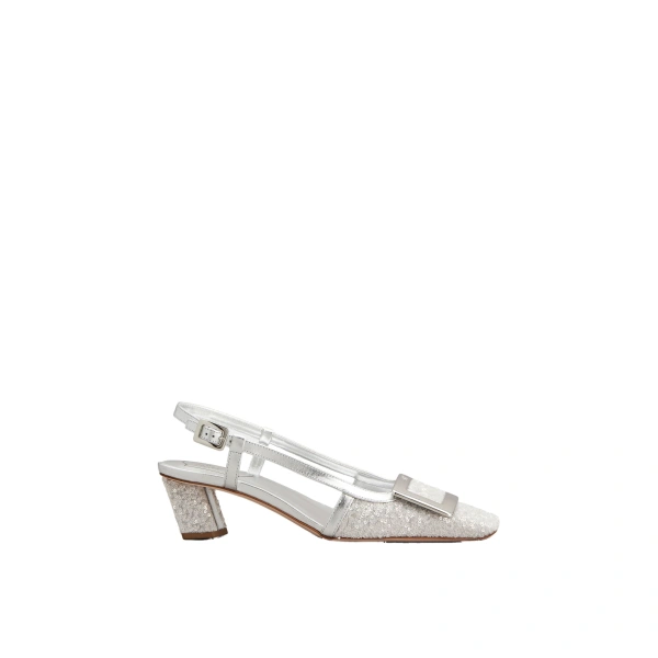 Belle Vivier Slingback Pumps with Sequins in Silver