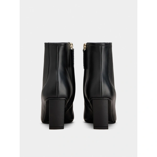 Roger Vivier Belle Vivier Wedge Booties in Black Leather, view 6 | Ankle Boots