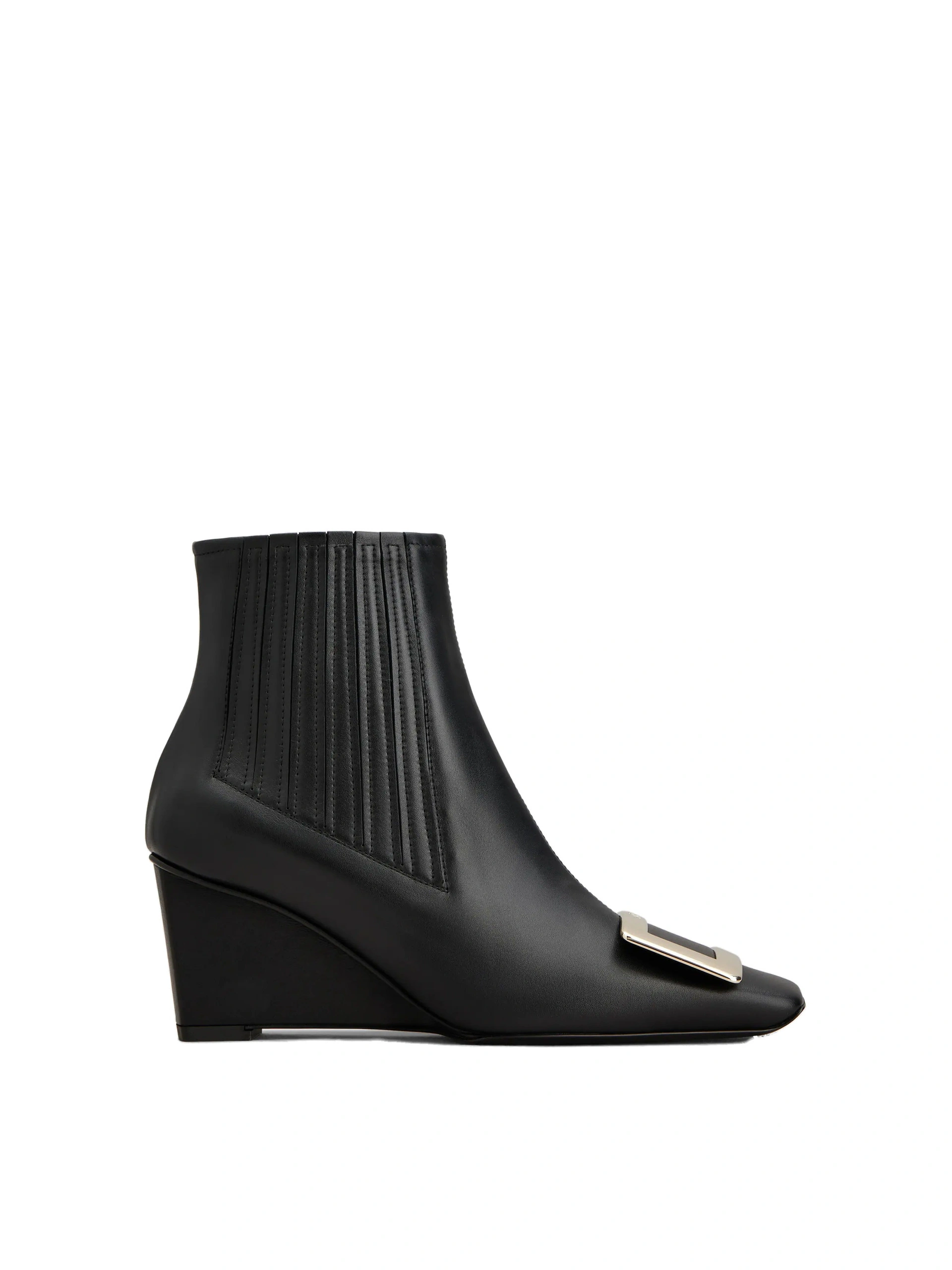 Roger Vivier Belle Vivier Wedge Booties in Black Leather Roger Vivier Belle Vivier Wedge Booties in Black Leather | Ankle Boots
