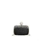 Roger Vivier Boite de Nuit Clutch in Black Satin | Clutch Bags