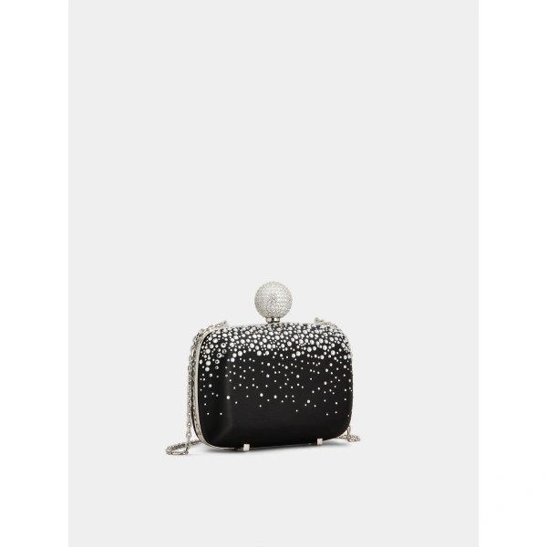 Roger Vivier Boite de Nuit Clutch in Black Satin, view 3 | Clutch Bags