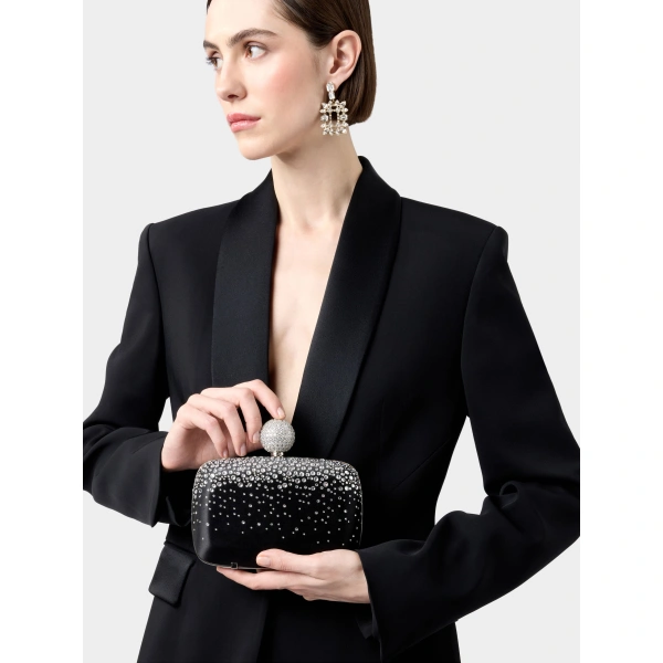 Roger Vivier Boite de Nuit Clutch in Black Satin, view 4 | Clutch Bags