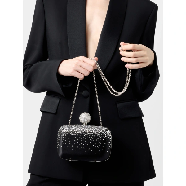 Roger Vivier Boite de Nuit Clutch in Black Satin, view 5 | Clutch Bags
