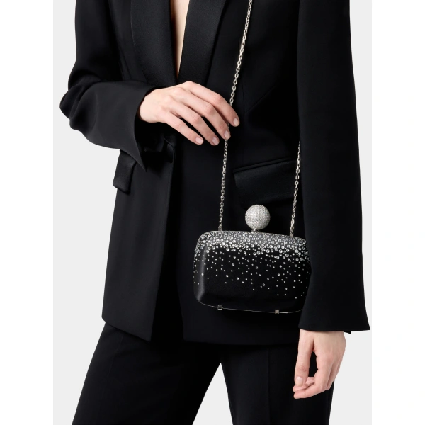 Roger Vivier Boite de Nuit Clutch in Black Satin, view 6 | Clutch Bags