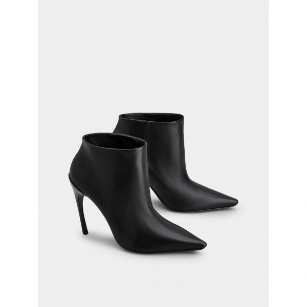 Roger Vivier Choc Booties in Black Leather, view 3 | Ankle Boots