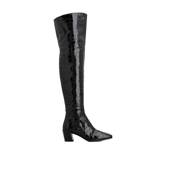 Choc Cuissard Boots in Black Leather