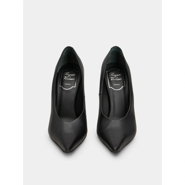 Roger Vivier Choc Pumps in Black Leather, view 2 | Pumps