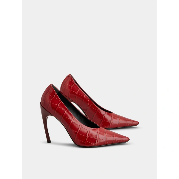 Roger Vivier Choc Pumps in Red Leather, view 3 | Pumps
