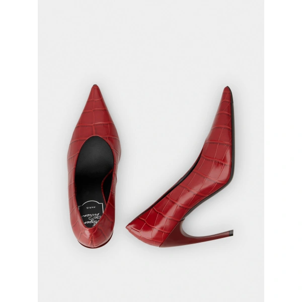 Roger Vivier Choc Pumps in Red Leather, view 5 | Pumps